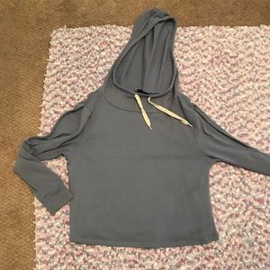 Hoodie crop top with shoulder cutouts
